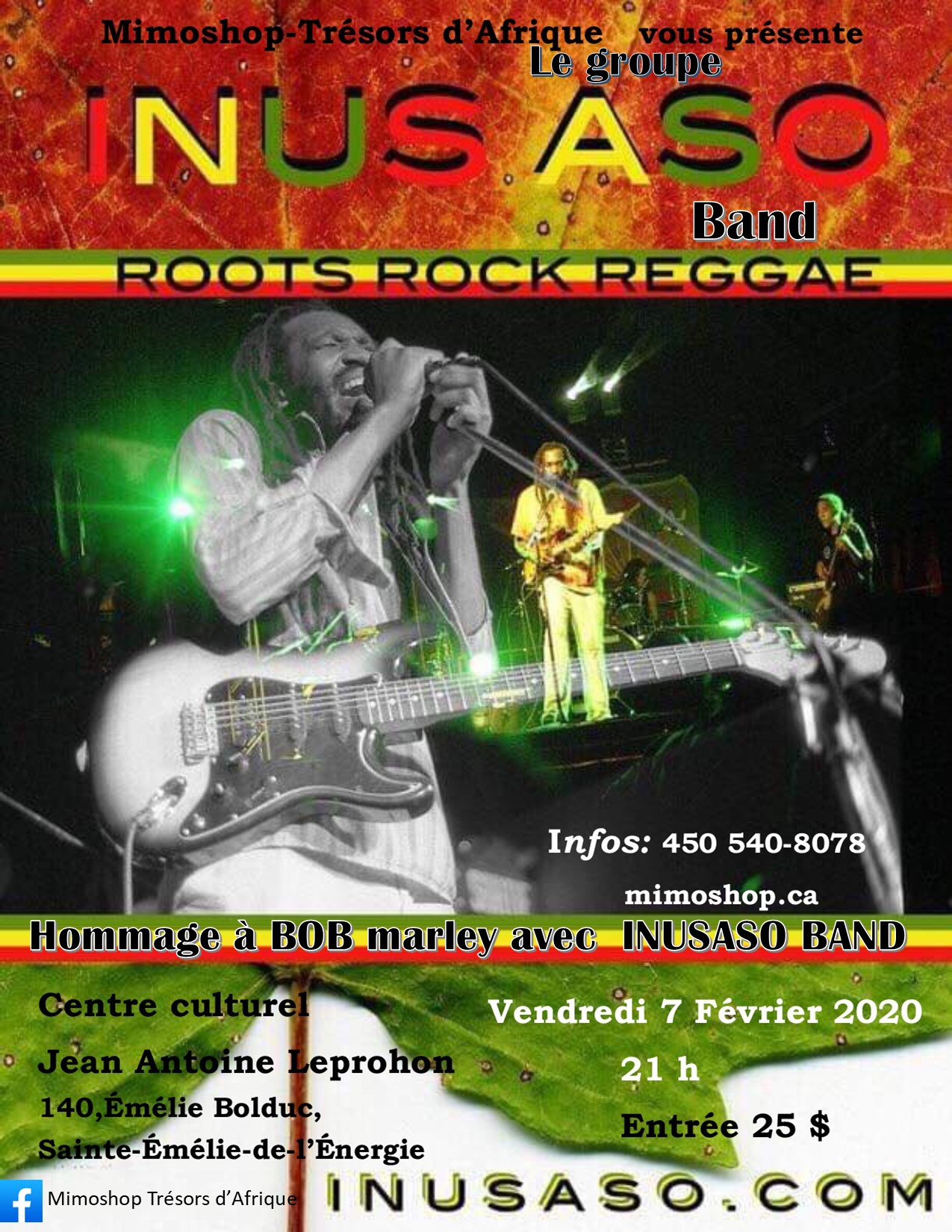 Hommage  à Robert Nesta (Bob) Marley  avec INUS ASO band