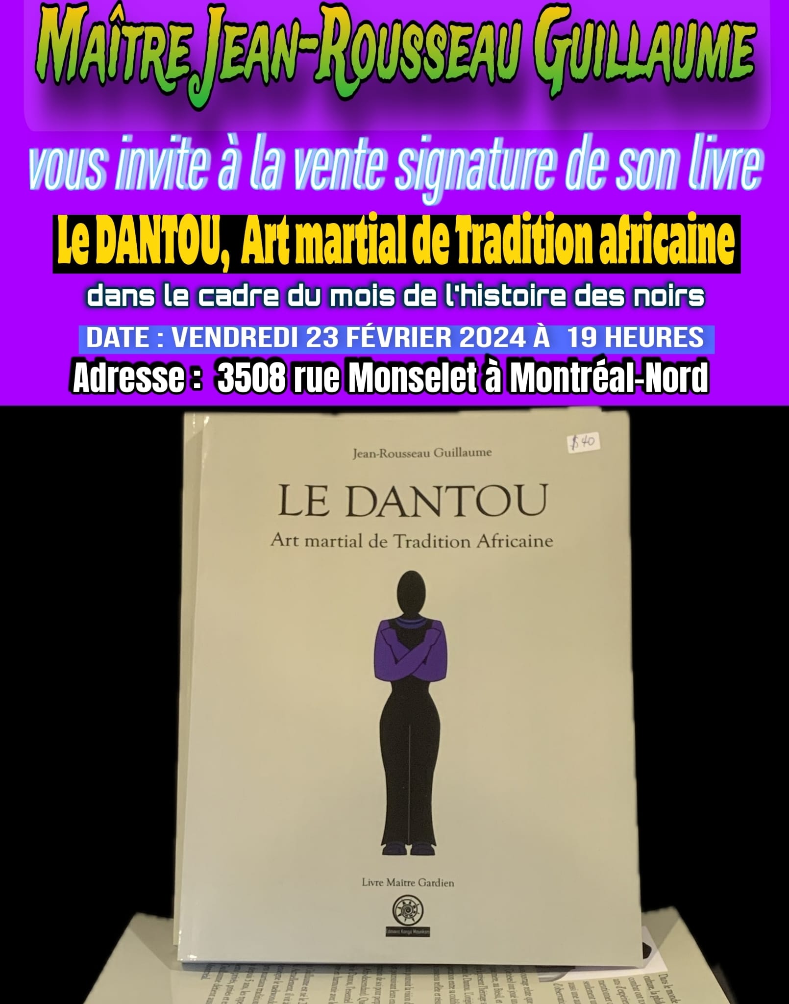 Lancement du livre « Le Dantou, Art Martial de tradition Africaine »