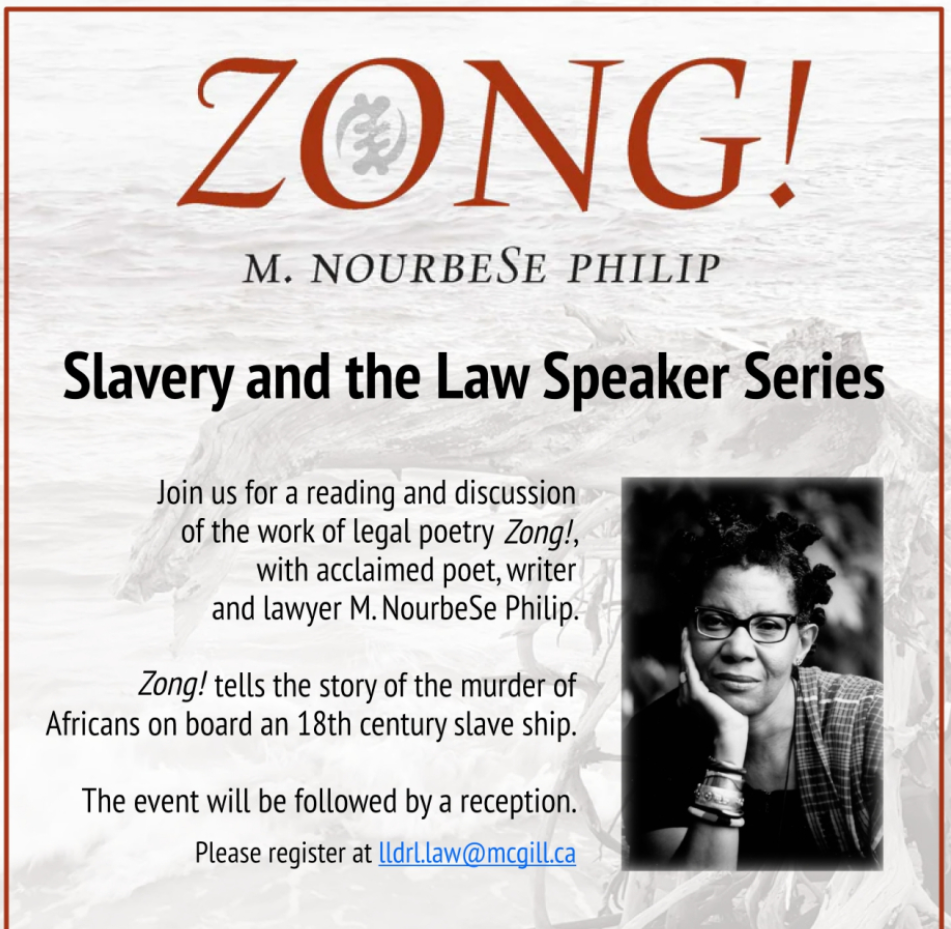 Slavery and the Law Speaker Series – M. NourbeSe Philip