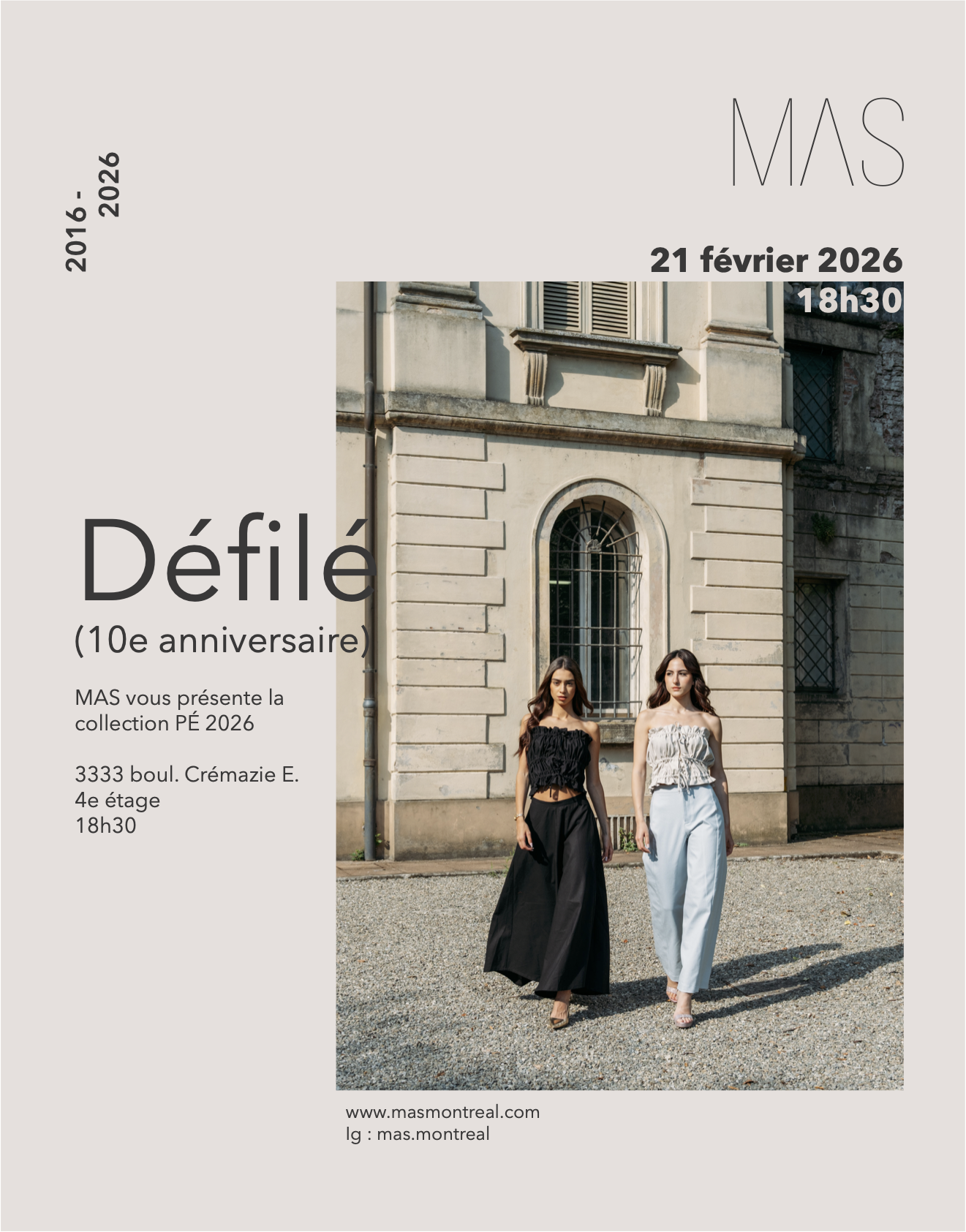 MAS Montréal - 10 years fashion show anniversary