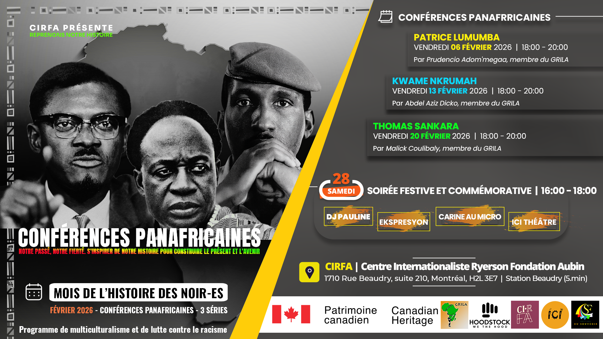 Lumumba, Notre passé notre fiertékrumah, Sankara,